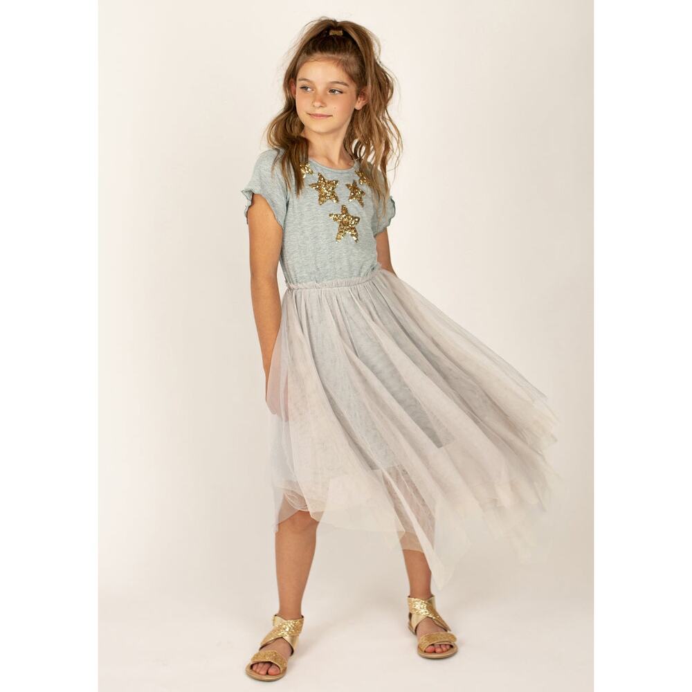 Joyfolie Mia Joy Feya Dress in Heather Gray Girl’s Size 8
